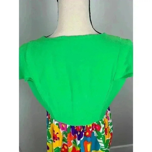 Vtg 70's Georgie Keyloun Maxi Dress Floral Bright Button Front Hippie Women's M - Picture 10 of 15